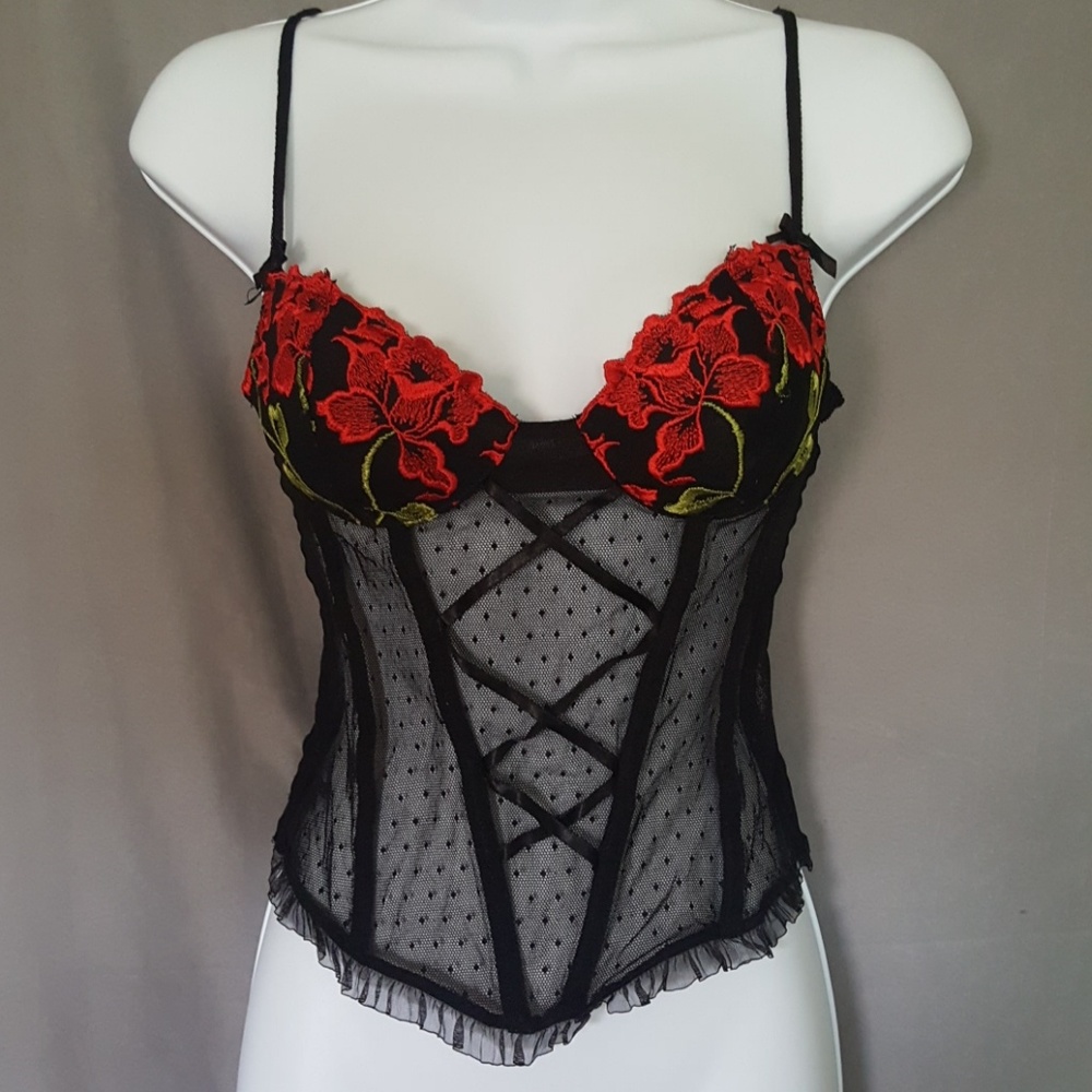 Corset lingerie Top with rose detail
